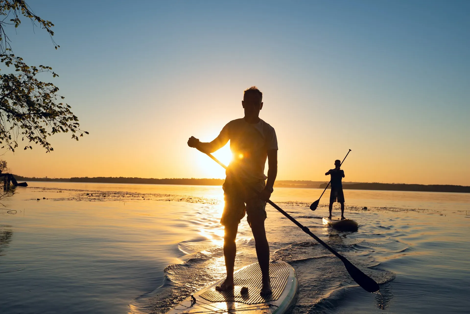 Riding a SUP