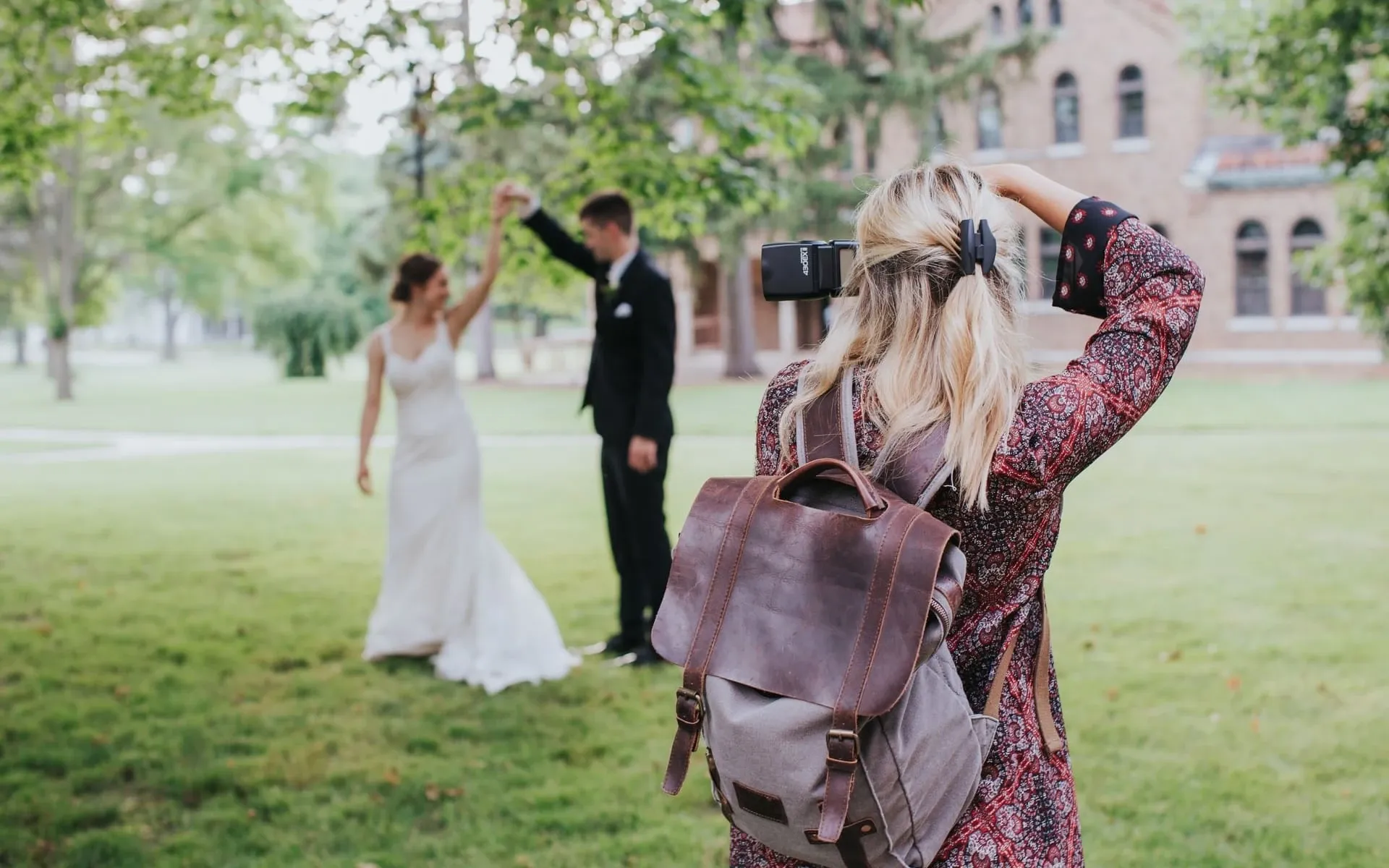 Filming a wedding